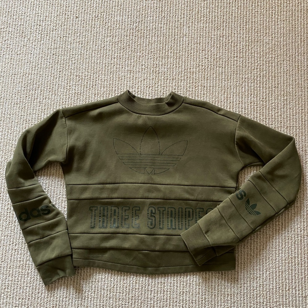 Adidas Three Strip Mock Neck Sweatshirt